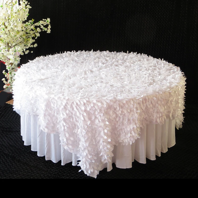 

10 PCS 3D Leaf Table Overlay 85" 90" Square 3D Leaf Petal Table Cloth Overlay Customized Petal Table Cloth Free Shipping