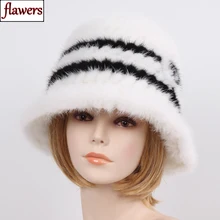 Новая Вязанная женская меховая шапка из натуральной норки, женская зимняя теплая шапка из натурального меха норки, роскошная Повседневная шапка ручной работы из натурального меха норки s