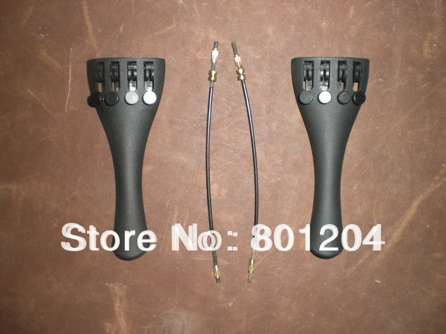 

2 PCs Carbon Fiber Violin Tailpiece with fine tuners & 2 PCs Tail guts All 4/4