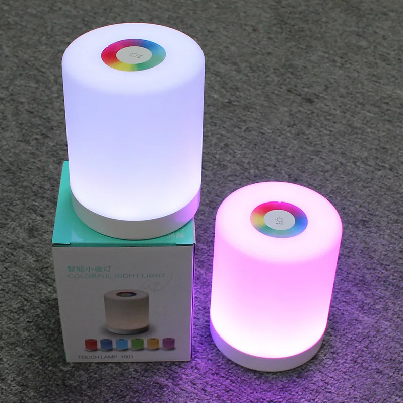 

New LED Touch Control Night Light Induction Dimmer Lamp Smart Bedside Lamp Dimmable RGB Color Change Rechargeable Smart