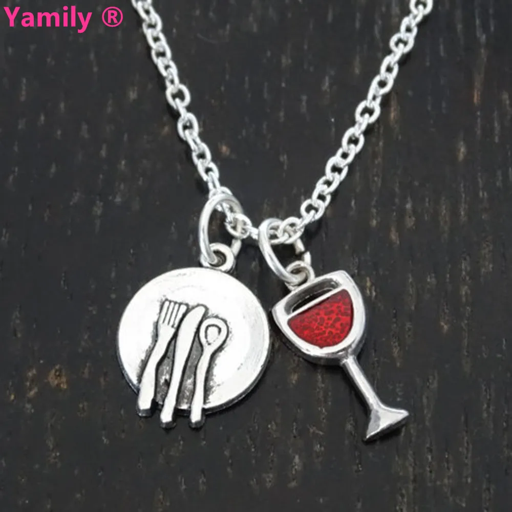 Yamily 12pcs/lot Wine and Dine Necklace Wine Jewelry Wine and Dine