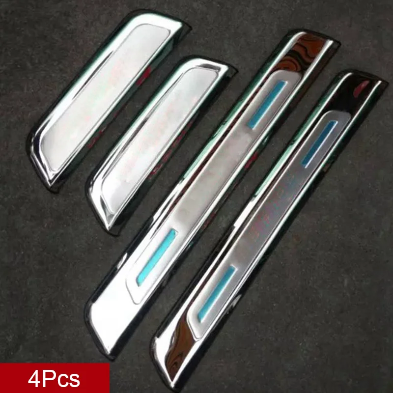 Car Exterior Stainless Steel Scuff Plate Door Sill Guards Thresholds Cover Trim Protector 4Pcs