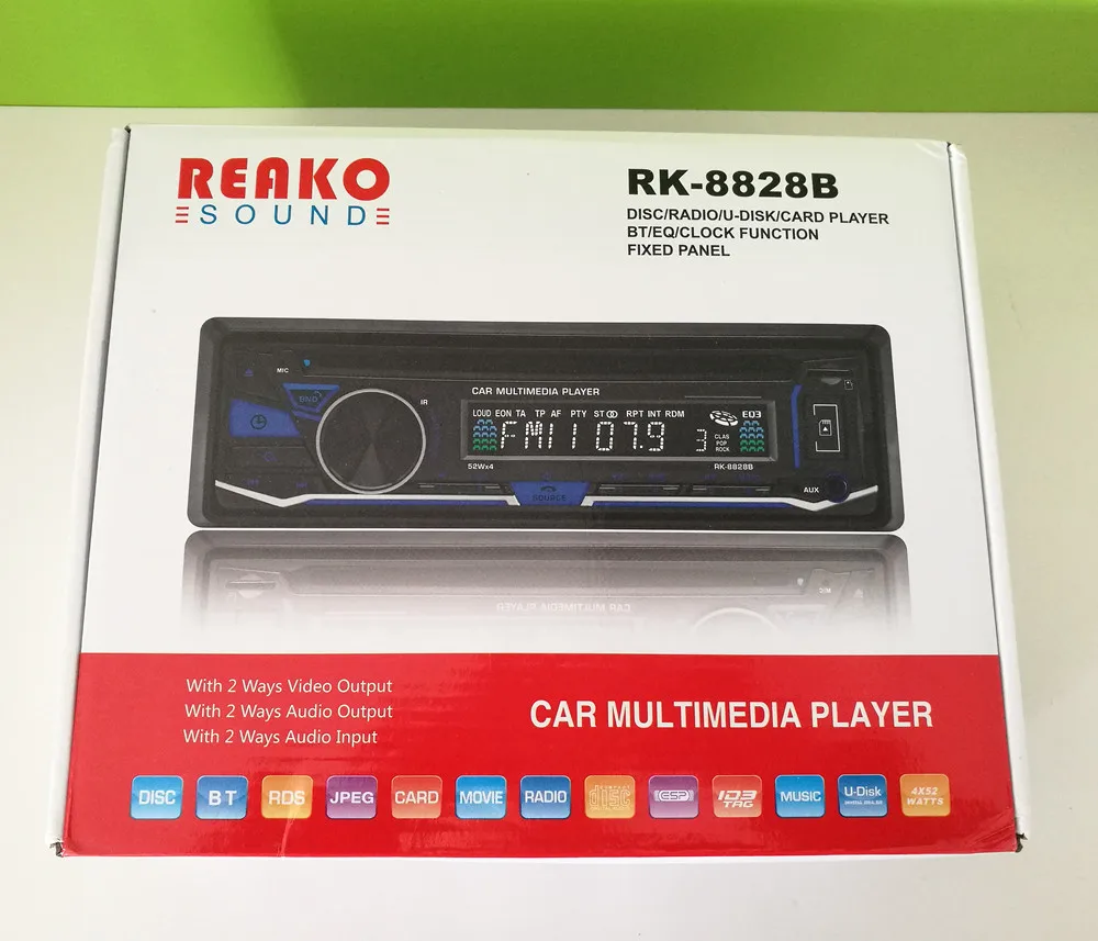 RK-8828B Фиксированная панель 4*52 Вт 7388IC Автомобильный DVD Радио Bluetooth AM FM RDS приемник CD VCD MP3 SD USB 12 в один Din автомобильный мультимедийный плеер