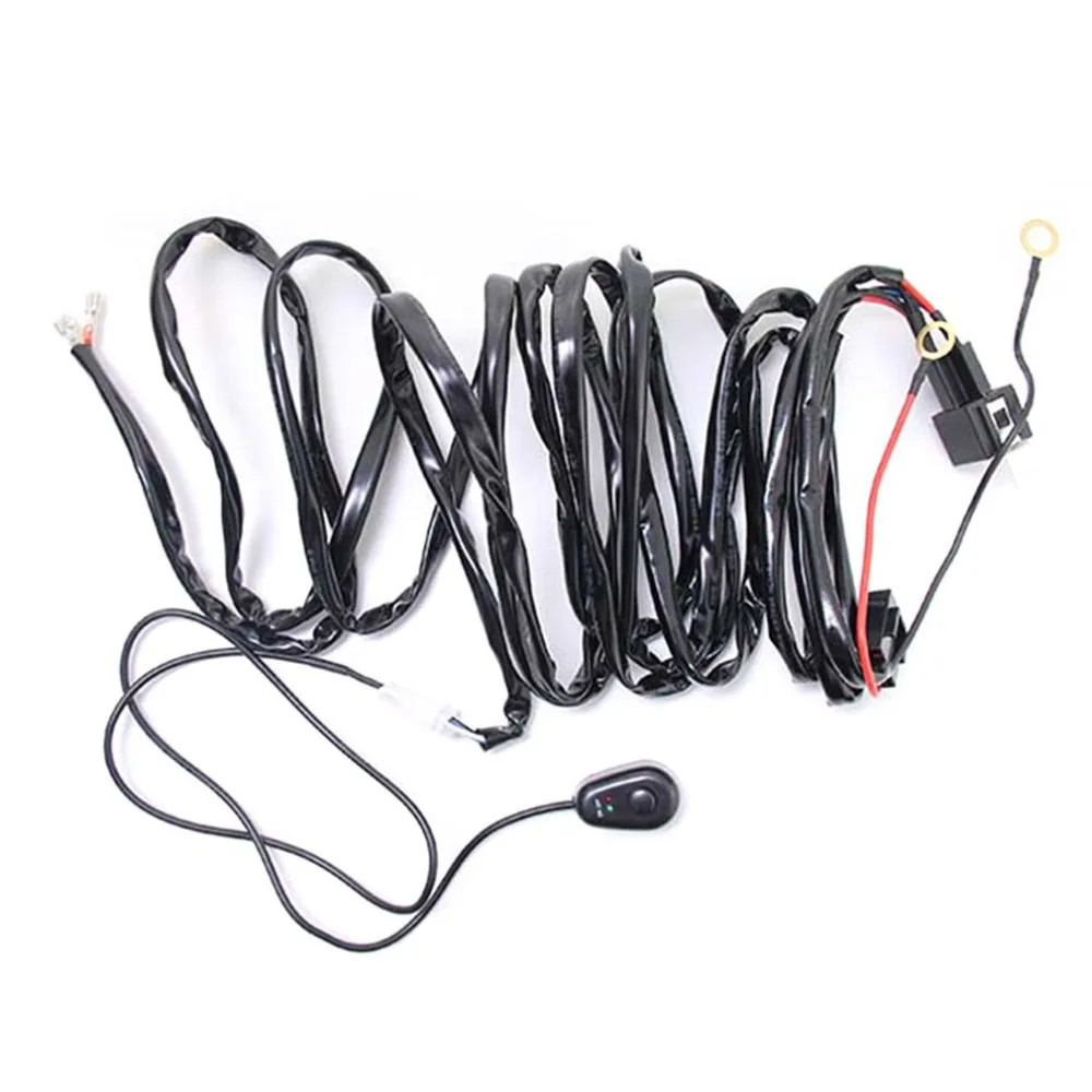 

12V 40A Car Fog Light Wiring Harness Kit Universal Loom For LED Work Driving Light Bar With Fuse And Relay Switch