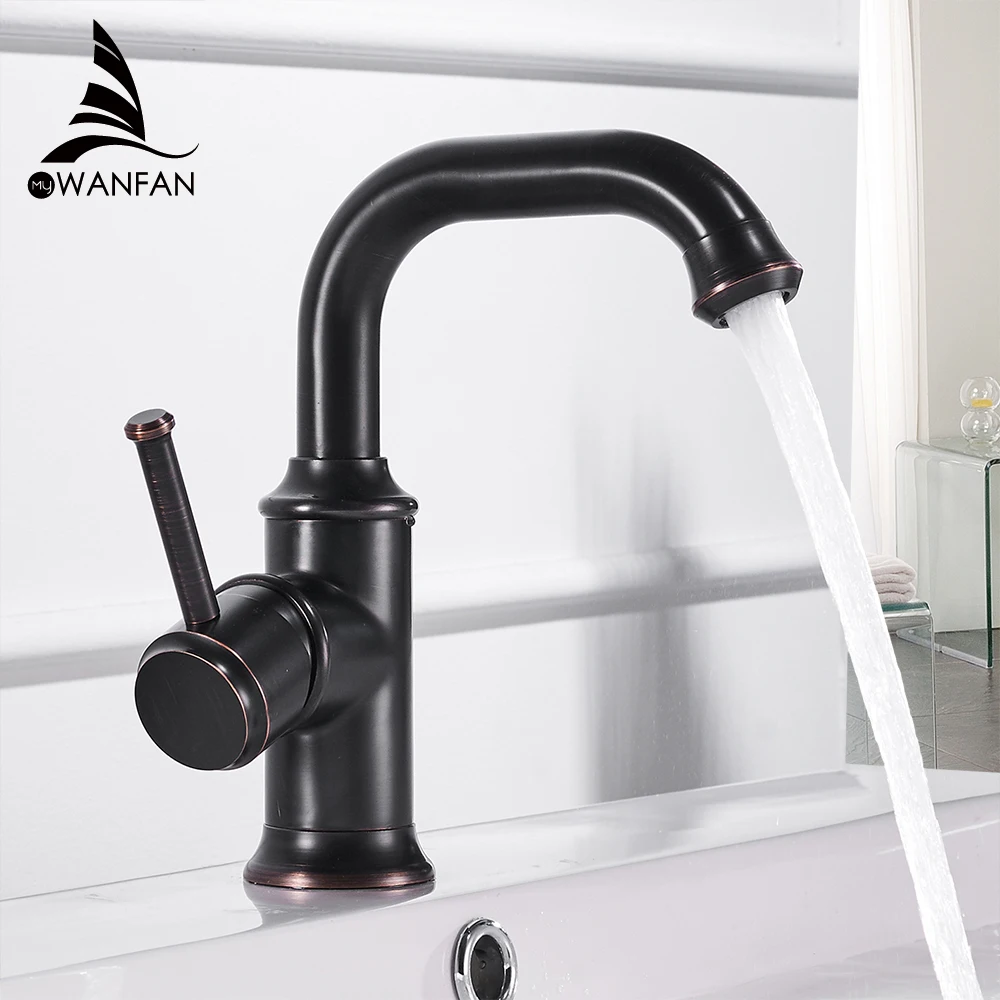 Basin Faucets Antique Color Brass Crane Bathroom Faucets Hot and Cold Water Mixer Tap Contemporary Mixer Tap torneira WF-18061 basin faucets antique black oil brass crane bathroom faucets hot and cold water mixer tap contemporary mixer tap torneira