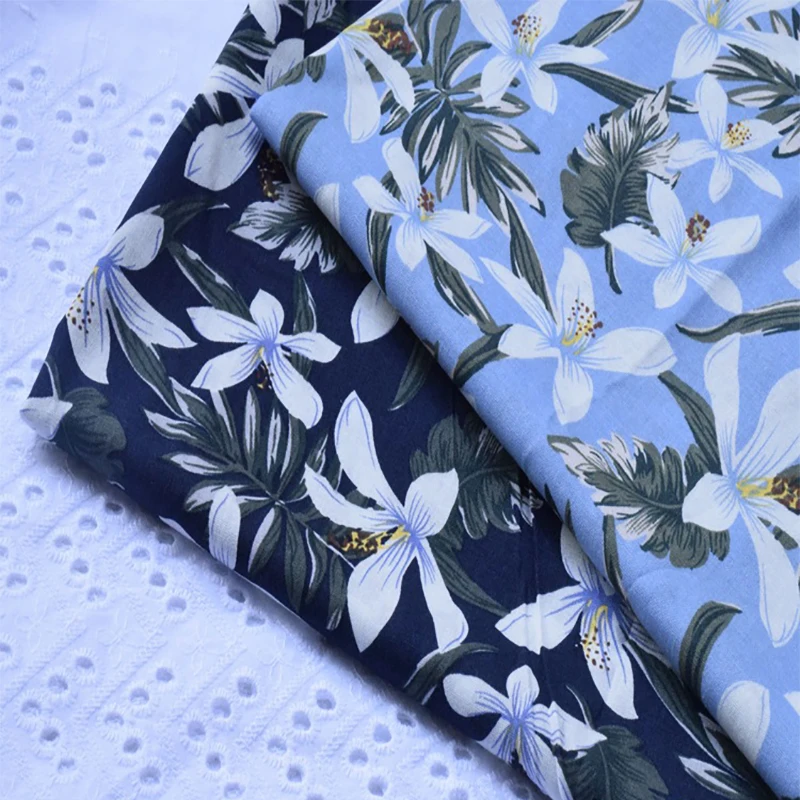 

HLQON Japan Imported 100%cotton soft material orchid print for children cloth brocade fabrics DIY Sewing Craft Cloth by yard