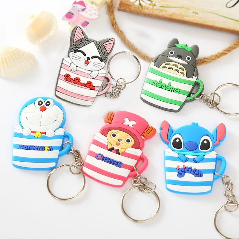 1PCS-Cute-Cartoon-Mickey-Bear-Keychain-Silicone-Minion-Key-Chains-Key-Ring-Key-Holder-Car-Keychain (2)