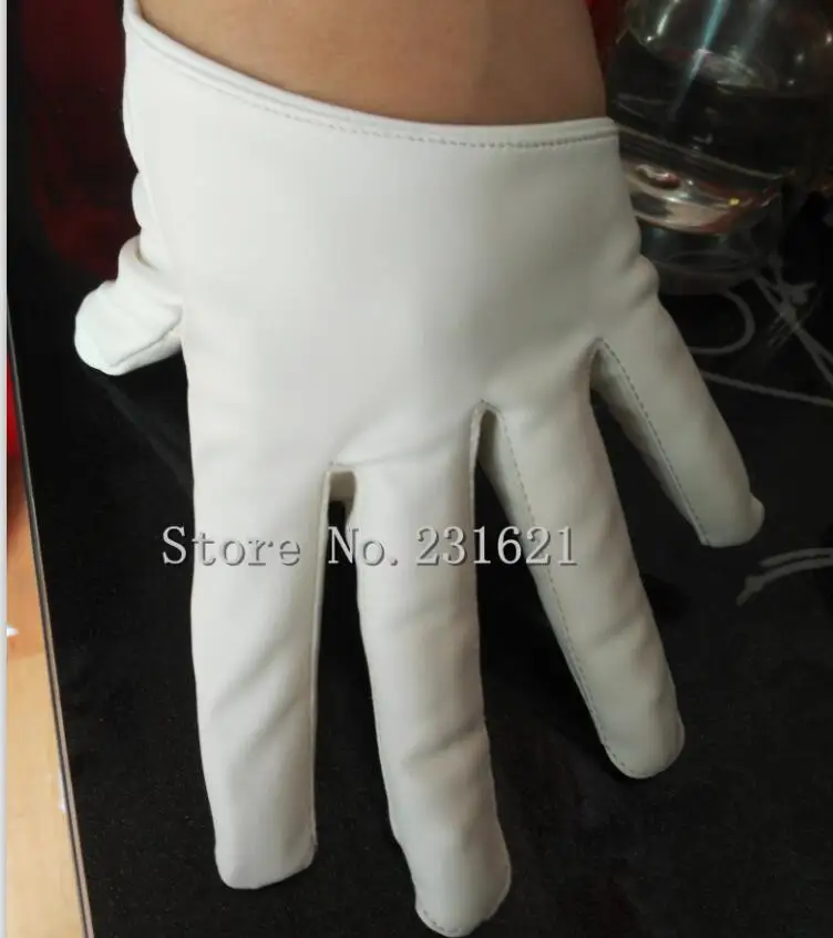 Новое поступление, женские перчатки из искусственной кожи pu на полный палец, перчатки из искусственной кожи, сексуальные мотоциклетные перчатки, женские перчатки для вождения - Цвет: white