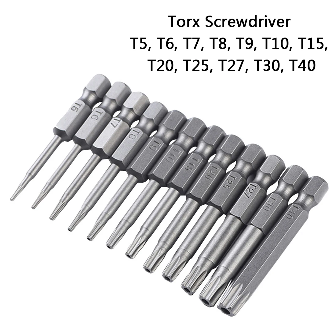 

12Pcs Alloy Steel Security Bit Set Tamper Proof Screwdriver Drill Bit Screw Driver Bits Hex Torx Flat Head 1/4" Driver Bits