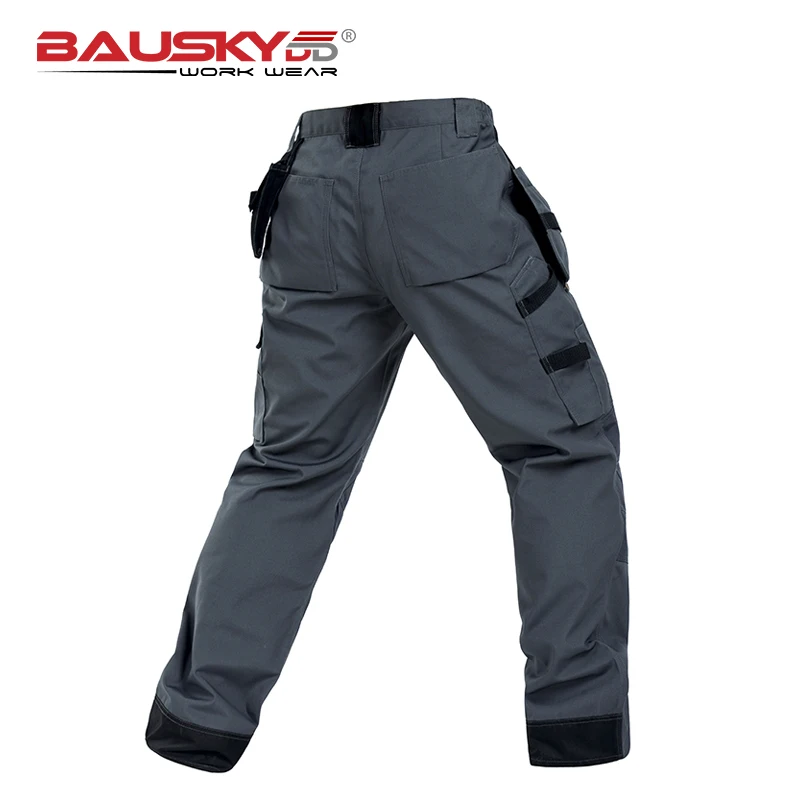 Bauskydd Durable workwear Polycotton men's wear-resistance multi-pockets grey cargo trousers work pants men workwear
