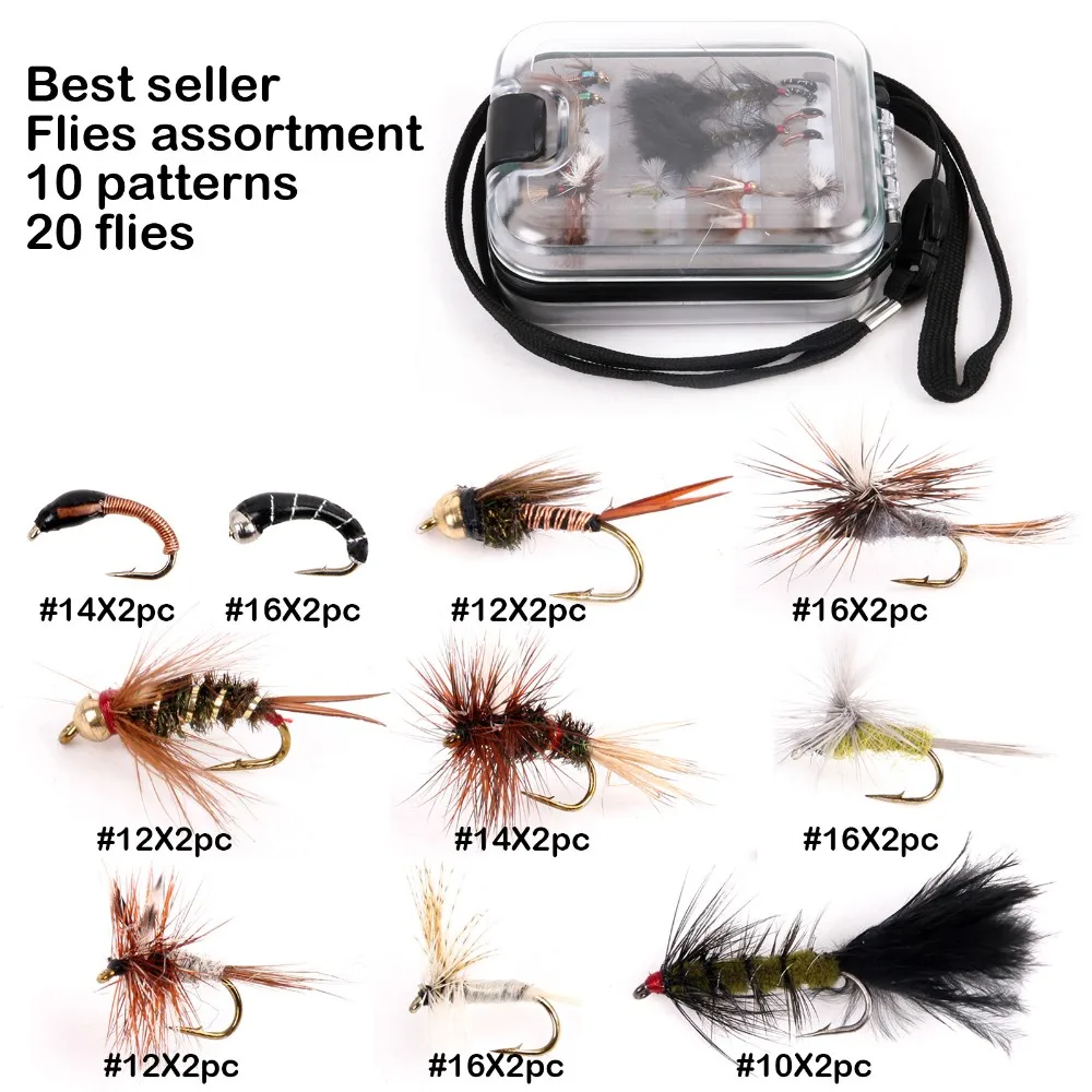 Best seller Flies assortment 10 patterns 20 flies