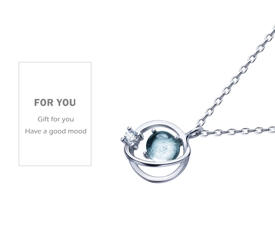 2019 New Arrivals S925 Silver Necklace Female Planet Short Clavicle Chain Romantic Christmas Present For Girlfriend  (7)