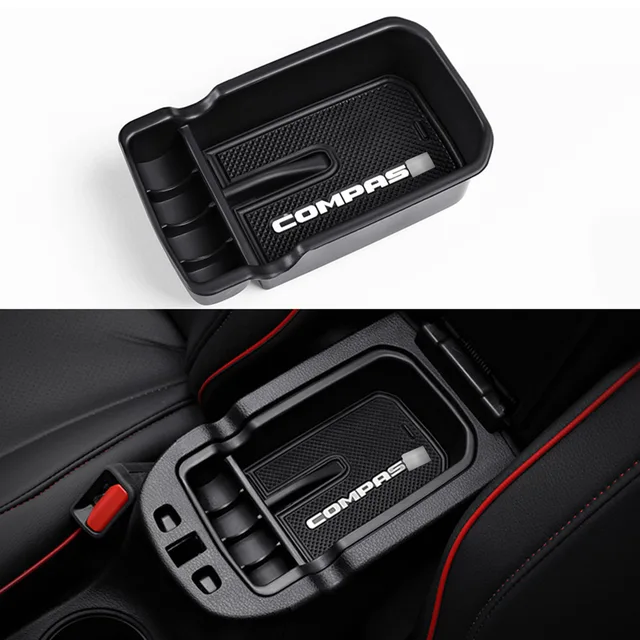 CAR CENTER CONSOLE ARMREST STORAGE BOX ORGANIZER TRAY FOR JEEP COMPASS 