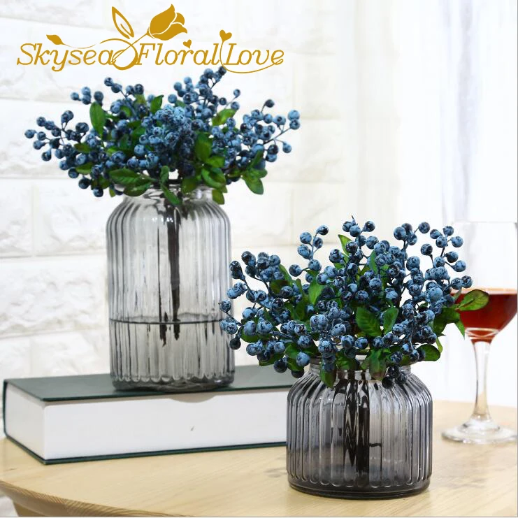 Искусственные ягоды фрукты самодельные Цветы Дешевые blue berry рождественские