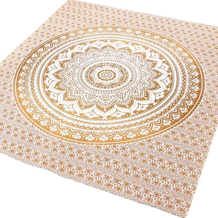 Indian Queen Size Ombre Mandala Pattern Handmade Bedspread Tapestry (3)