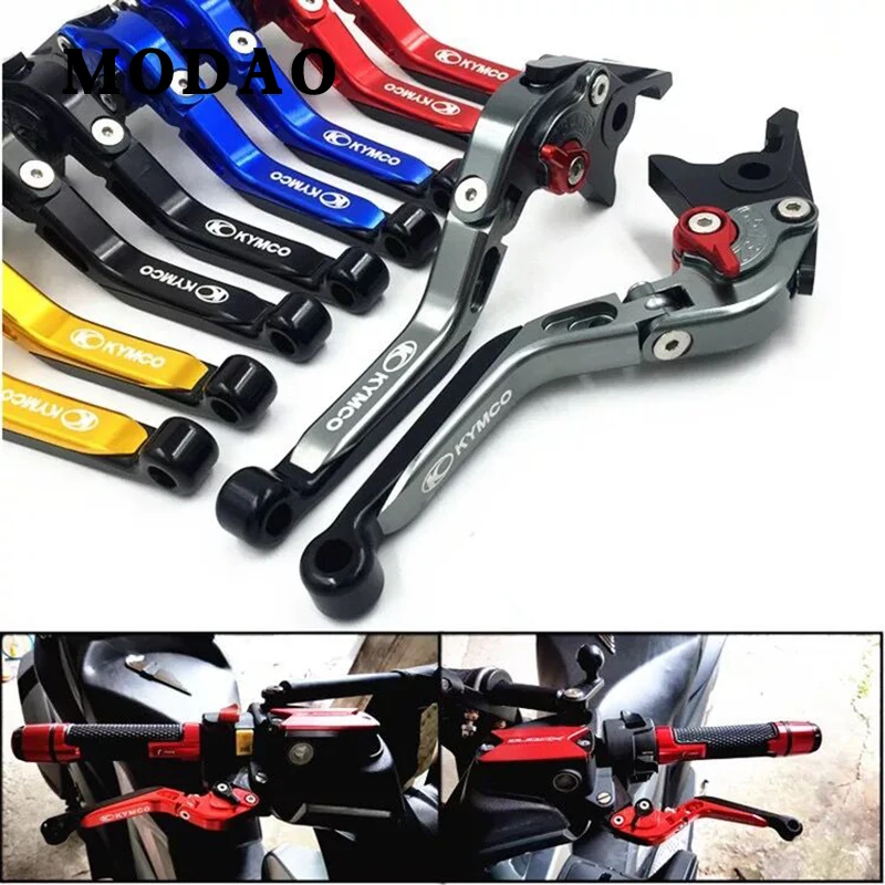 

For KYMCO XCITING 250 400 125 500 300 city center 200/300/350 CNC machined aluminum collapsible folding brake clutch levers