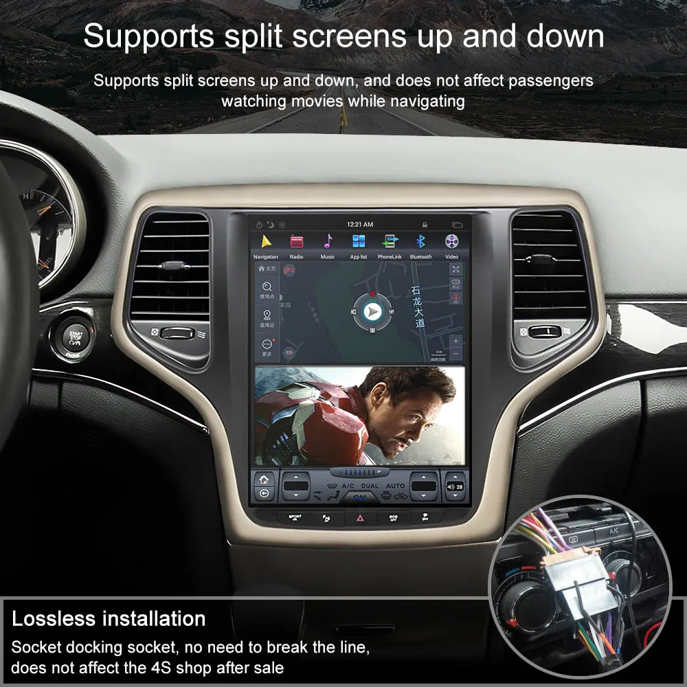 Android 8,1 4 Гб rom Tesla стиль Автомобильный gps навигация для JEEP Grand Cherokee 2010-2013 головное устройство мультимедийный плеер Авто Радио Лента