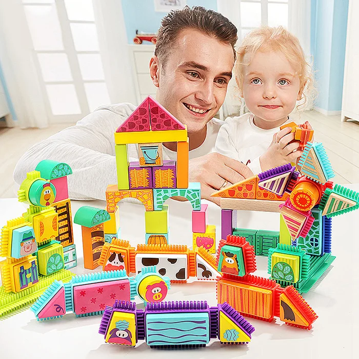 

Cartoon Farm Animals Building Blocks Educational Kids Toy Children Gift Improve Children'S Creativity Hands-On Thinking Ability