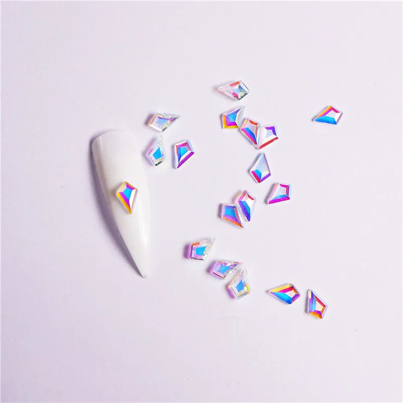 

10pcs/lot Small Arrow Shape Nail Art Rhinestone Flatback Stones 3D Nail Decorations Drop shipping