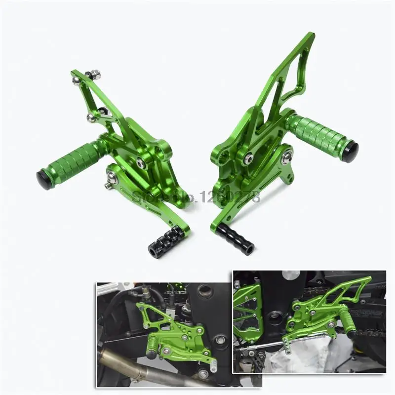 

NICECNC Motorcycle Adjustable Foot Pegs Rearsets Rear Set Footrests For Kawasaki Ninja 300 2013 2014 2015