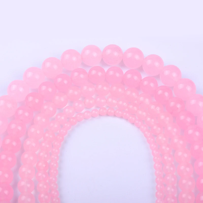 

4,6,8,10,12 AAA new fashion wholesale natural round Pink Quartz loose stone beads For Bracelet Necklace DIY Jewelry Making
