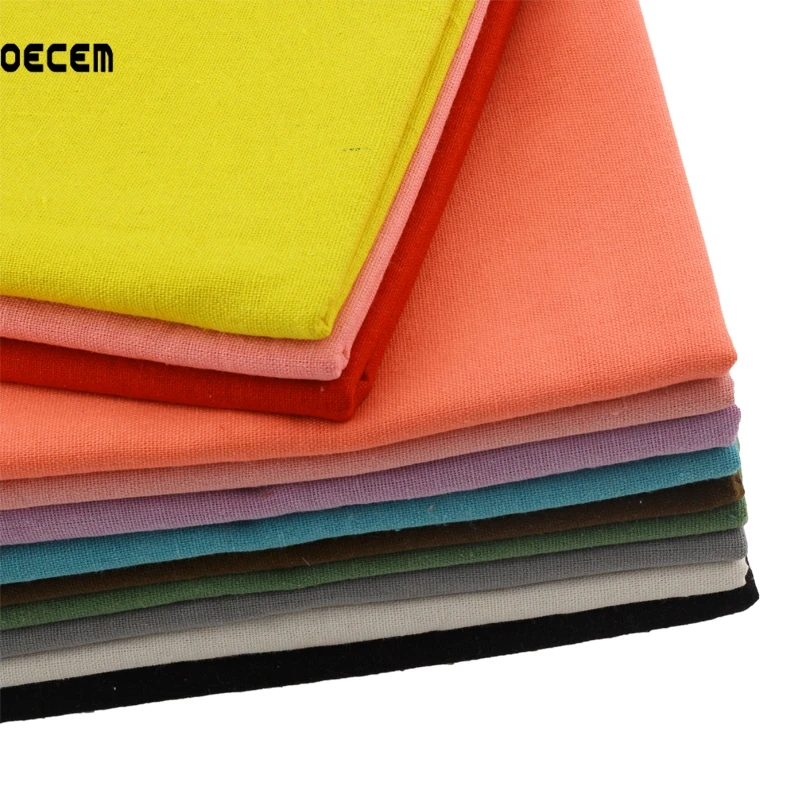 

Solid Color Quilting Cotton Linen Fabric Sewing Cloth DIY Patchwork Stoffa For Bags Curtain Tablecloth Textile Material 150X50CM
