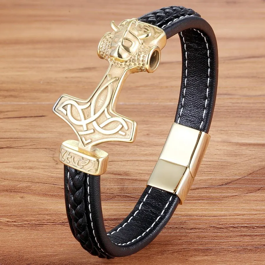 

XQNI Genuine Leather Bracelet For Men Leopard/Skeleton/Totem Design Chinese Ancient Architecture Commemorative Significance Gift