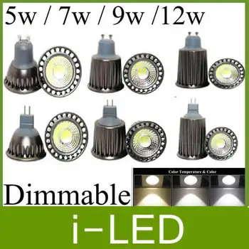 

110v 220v Cob Led Spotlight Gu10 Mr16 E27 5w 7w 9w 12w Dimmable Led Bulb Lamps Ceiling Light For Home 3 years Warrenty Free DHL