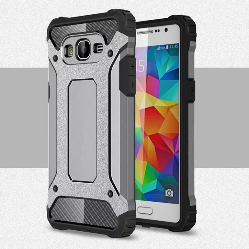 

Case For Samsung Galaxy Grand Prime ! Soft Silicon +PC Hard Armor Anti-knock Back Cover Case For Samsung Galaxy Grand Prime G530