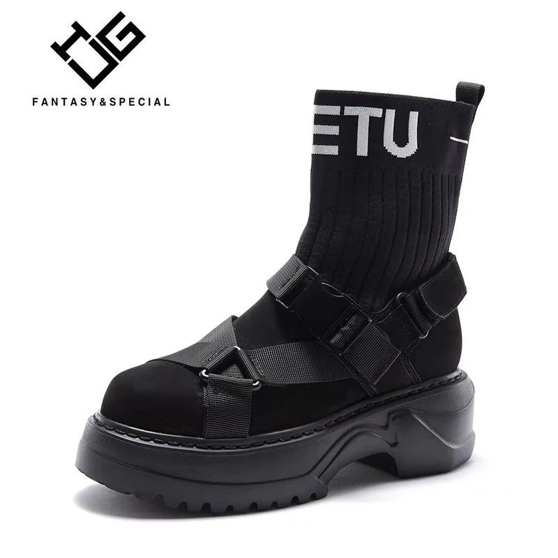 

IGU 2019 Winter Woman Snow Boots Mid-Calf Genuine Real Leather Punk Flats Casual Women Shoes Botas Mujer Snow Boots Females Warm