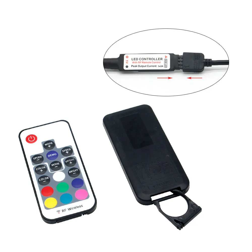 [DBF] DC 5 В USB Светодиодная лента 5050 RGB HDTV lcd PC фоновое освещение 60 Светодиодный s/m с 17Key RF пульт дистанционного управления 50 см/1 м/2 м набор