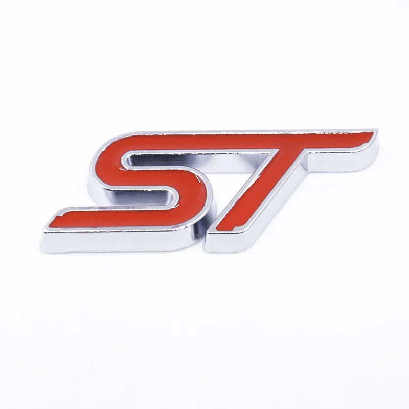 ST Grade Dianteira do Metal 3D Car Styling Adesivo de Carro Cabe/ça Grill Emblema Emblema Etiqueta Chrome para Ford Fiesta FOCO Mondeo Auto