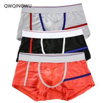 

3PCS/Lot Brand Male Underwear Bright Silky Men Underwear Cueca Boxer Short Calzoncillos Hombre Underpants Underwear Men Boxers