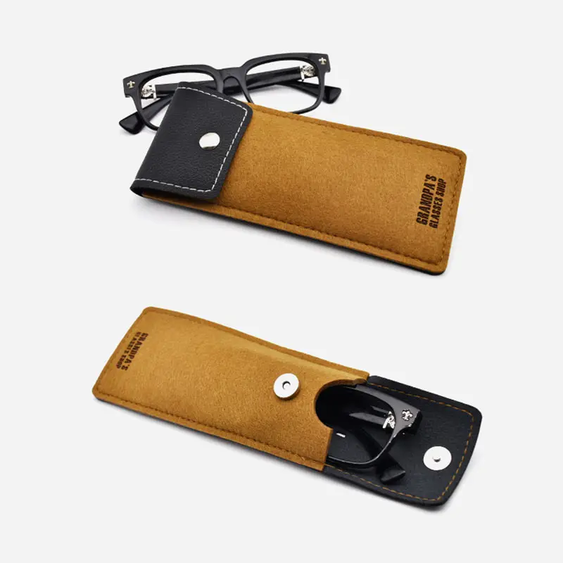 

Portable Lightweight Sunglasses Bag Leather Wool Felt bags Eyeglass Cases Spectacle Protector Container Eyeglasses Storage Pouch