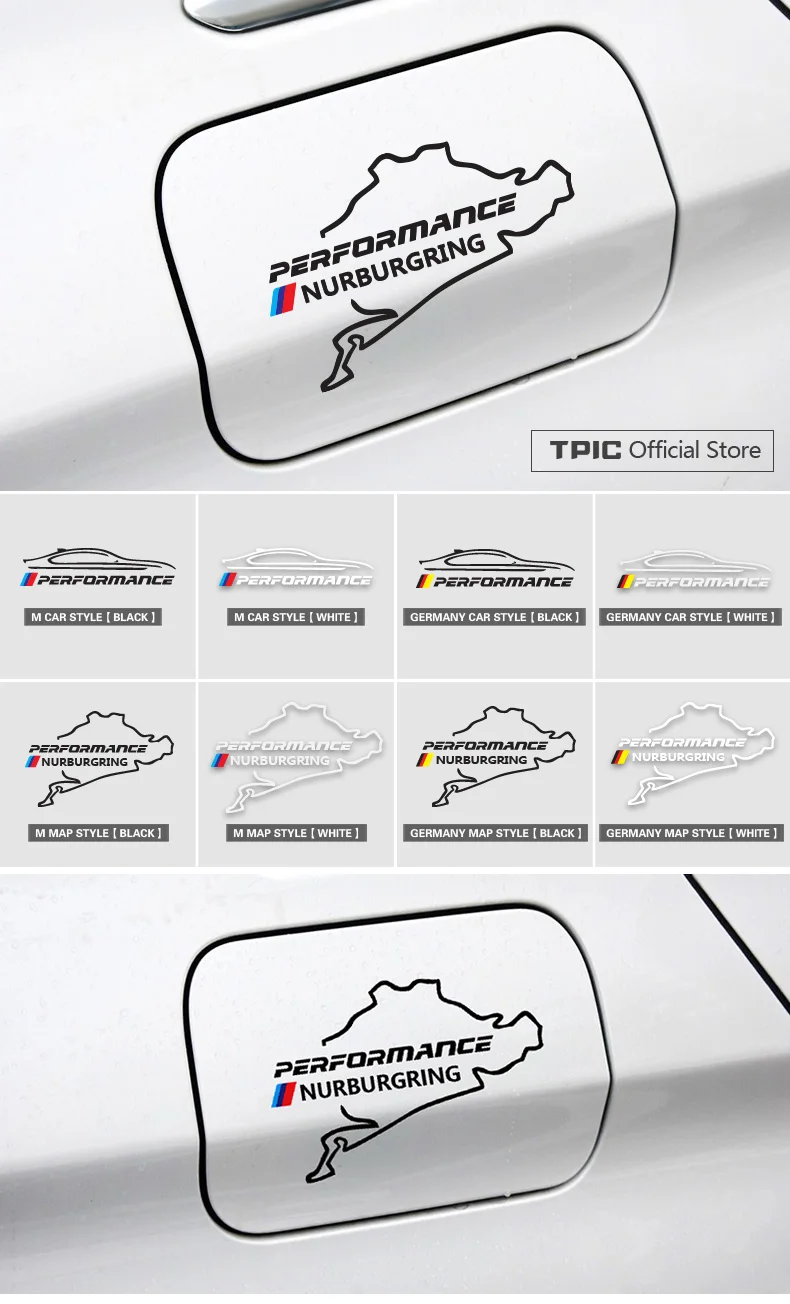 TPIC автомобиля топливного бака Кепки Стикеры гоночный дорожный Nurburgring производительность наклейка для BMW e90 e46 e60 e39 f30 f34 f10 f15 f26 X1 X3 X4 X5