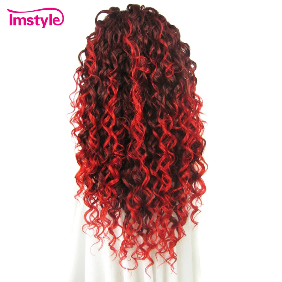 Искусственные волосы Imstyle Жокейские красные термостойкие 26 дюймов|wig lace front wig|wig