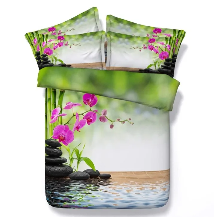 Bamboo comforter 3D bedding sets sheets Floral duvet covers twin size