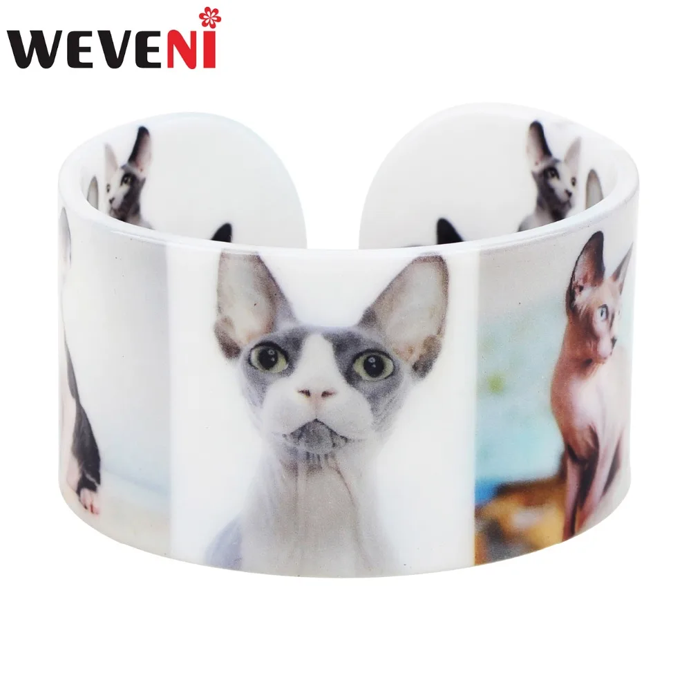

Браслет женский WEVEINI, акриловый, с цветами, без волос, в виде кота