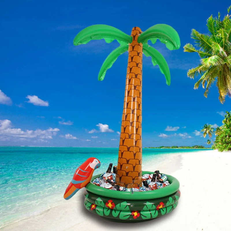 

Inflatable Palm Tree With Parrot Cooler Ice Bucket Decoration Party Supplies Balloon Environmental PVC