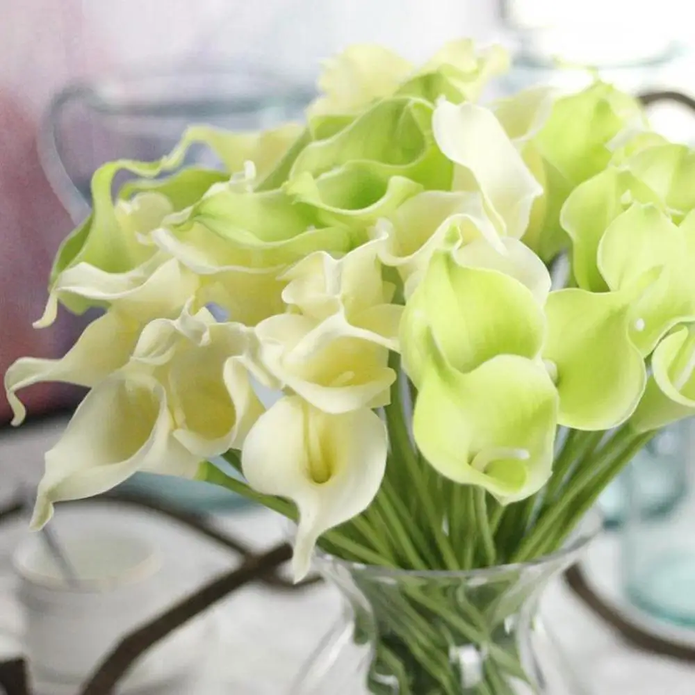 

Real Touch PU Calla lily Artificial Flower Hand Feel Flores Artificiais For Wedding Decoration Home Party decor fleurs XF30