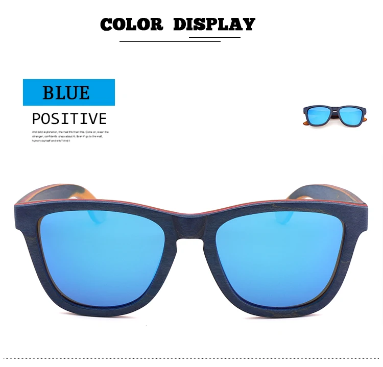 Новые бамбуковые и деревянные солнцезащитные очки, модные мужские и женские, для скейтборда, синие поляризованные линзы TAC UV400, для путешествий, анти-Ультрафиолетовые Солнцезащитные очки