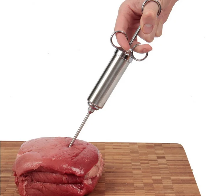 Seasoning Meat Cooking Syringe with 2 Needles Stainless Steel Marinade