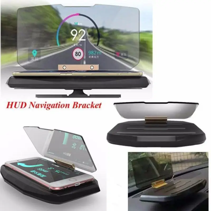 Auto Holder HUD Head Up GPS Navigation Projection Display Non-slip Phone Bracket