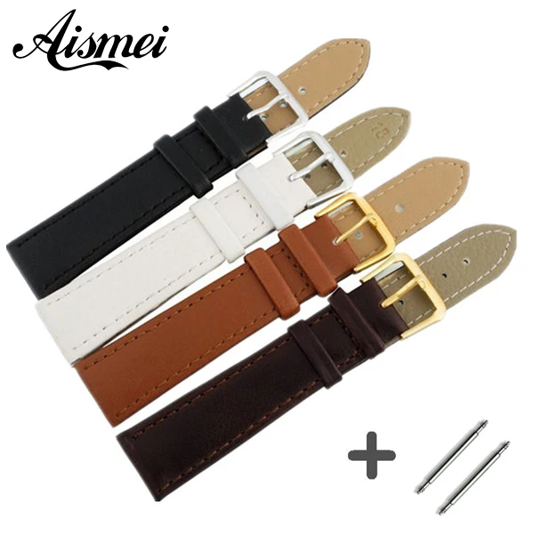 Watchbands Genuine Leather WatchBand Stainless Steel Buckle Clasp watch band leather strap 12,14, 16,17,18,19,20,22,24mm Watchbands Genuine Leather WatchBand Stainless Steel Buckle Clasp watch band leather strap 12,14, 16,17,18,19,20,22,24mm