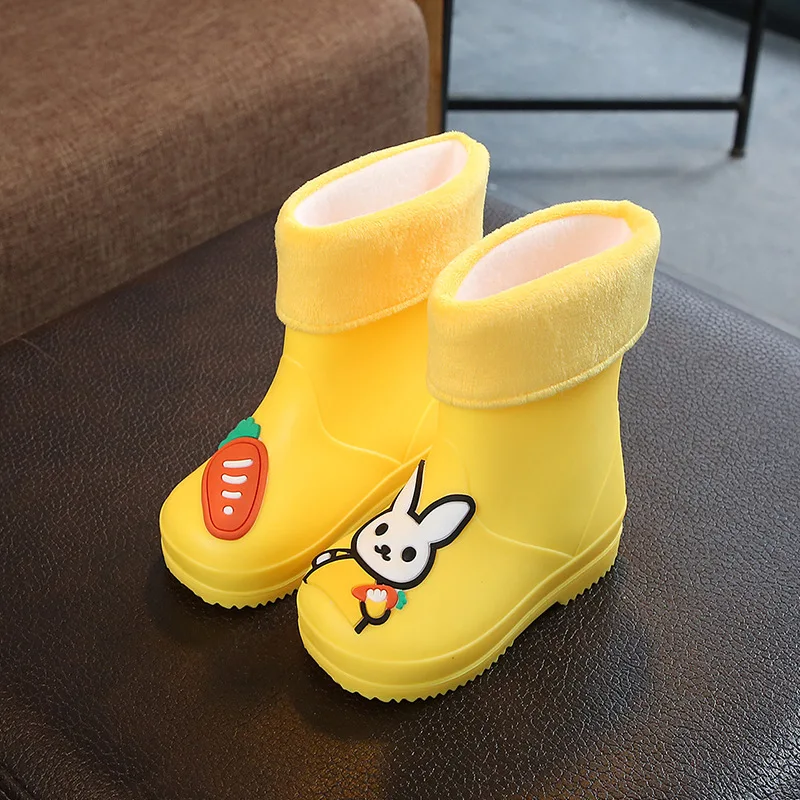 

Kids Rain Boots For Boys Girls Rubber Rain Boots Waterproof Children Water Shoes Cartoon Rabbit Four Seasons Removable Non-slip