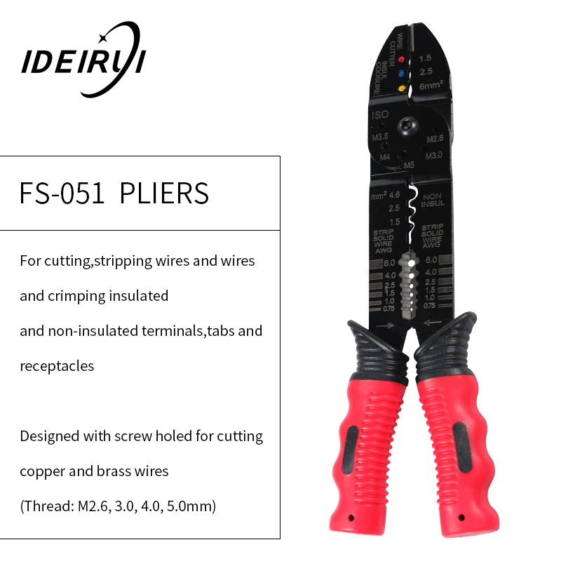 

Multi-functional crimping pliers terminals crimping tools wire stripper Combination Cut hands plier FS-051 Alicates Electrico