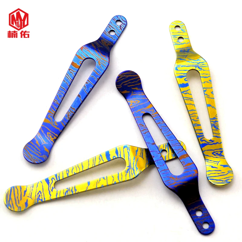 

1PC Hinderer Xm18 Back Clip ZT Zero Error 0055 Back Clip Titanium Alloy Back Clip Damascus Pattern EDC Outdoor Pocket Tool