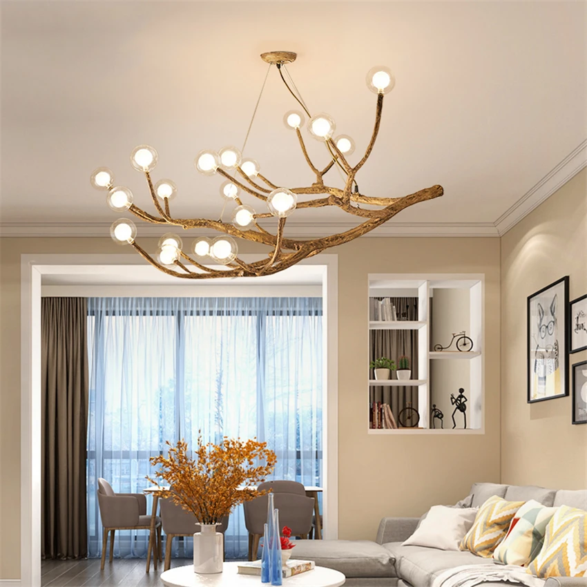 Best Rustic Tree Branch Chandelier Lighting Living Room