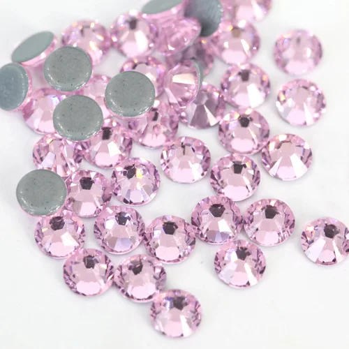 Light Pink Высокое качество стразы Горячая фиксация стразы с плоской задней частью лучшее стекло кристалл горячей фиксации стразы с блестками из стразов для одежды E7037 - Цвет: Light Pink