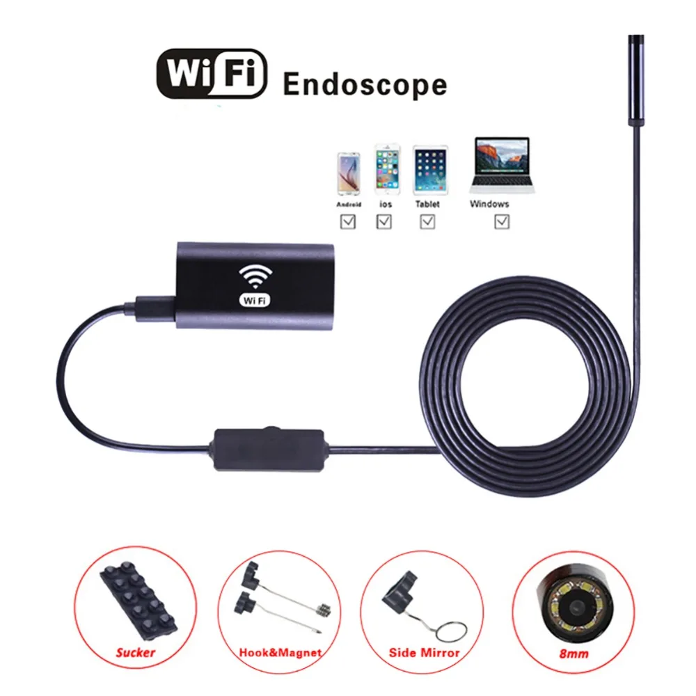 IP67 беспроводной Эндоскоп WiFi эндоскопия камера HD 720P камера Змея с 6 светодиодный для подключения мобильного телефона